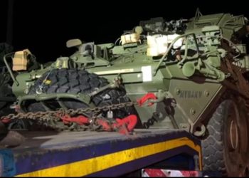Blindatele americane au intrat în țară! Primele imagini cu mașinile de luptă care vor ajunge mâine la baza militară de la Mihail Kogălniceanu