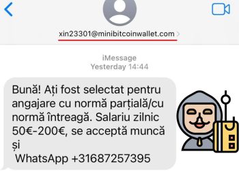 DNSC: Atenție la mesajele cu oferte FALSE de angajare!