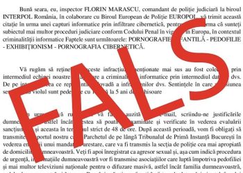 Mesaje false, în numele unui comandant de poliție 
