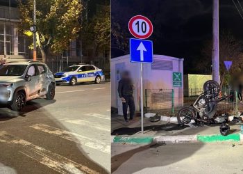Accident între un autoturism și o motocicletă, la Techirghiol