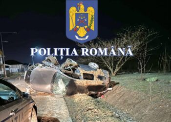 Șofer beat și fără permis a furat o mașină din Murfatlar, s-a răsturnat cu ea, apoi a fugit