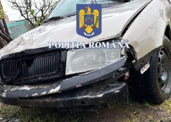 Un tânăr fără permis a intrat cu mașina într-un gard, în satul Nisipari