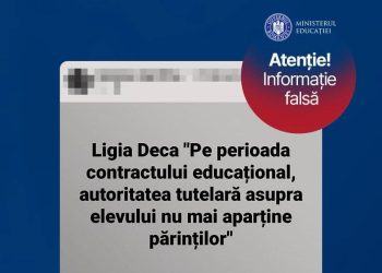 Semnarea contractului educațional NU afectează exercitarea drepturilor părintești. Ministerul Educației, victima Fake News-ului