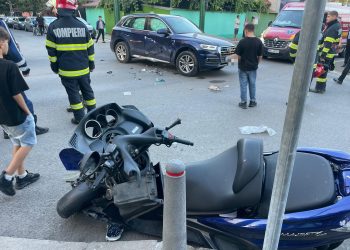 Accident rutier între o mașină și o motocicletă în Constanța